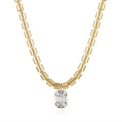 Emerald Cut Barrel Necklace